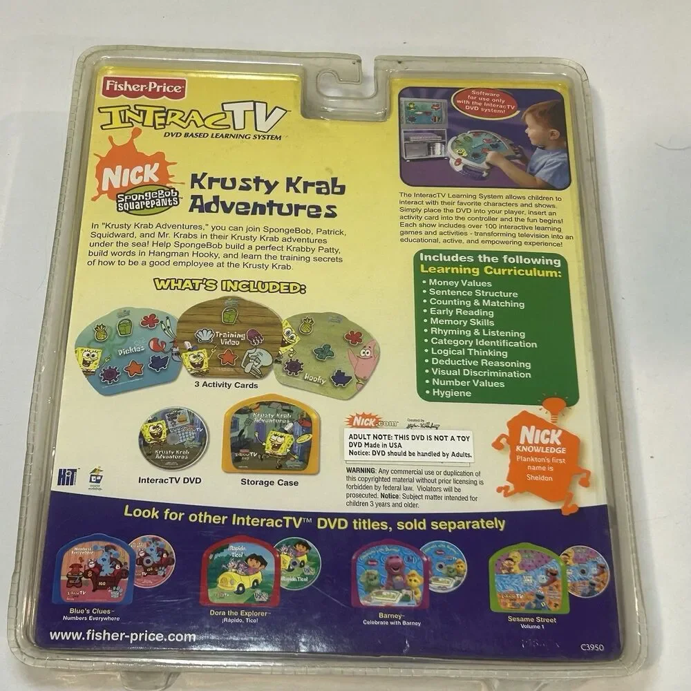 Sponge Bob SquarePants Fisher-Price InteracTV DVD Krusty Krab Adventures